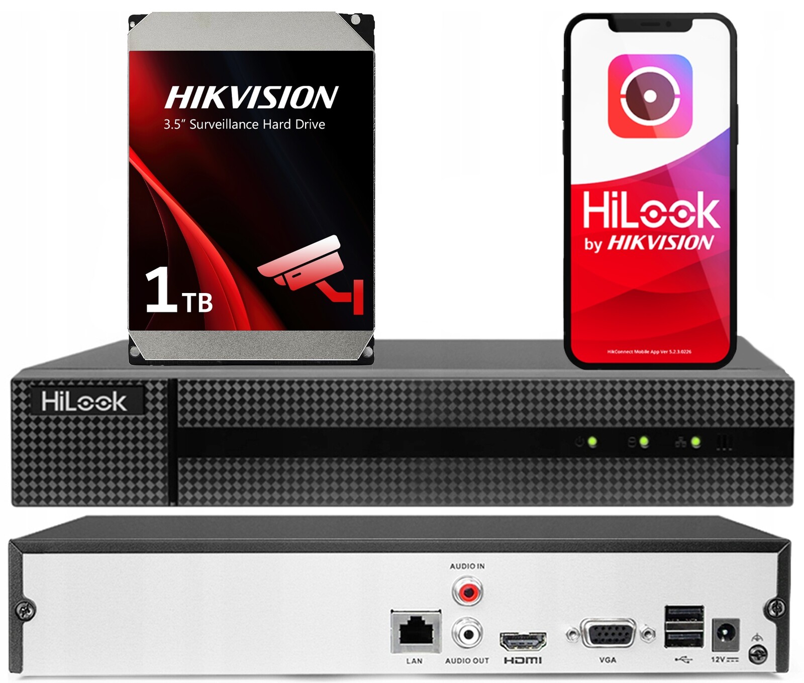 Ip rekordér Až 8Mpx 4 kanály NVR-104MH-C 1TB Disk HiLook od společnosti Hikvision