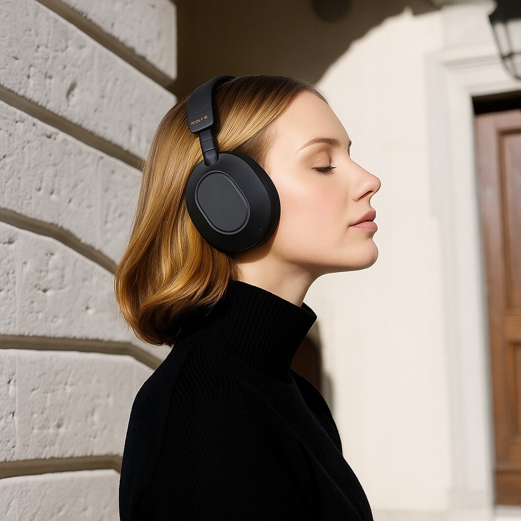 Bezdrátová sluchátka přes uši Tonsil R45BT New Bluetooth Černá