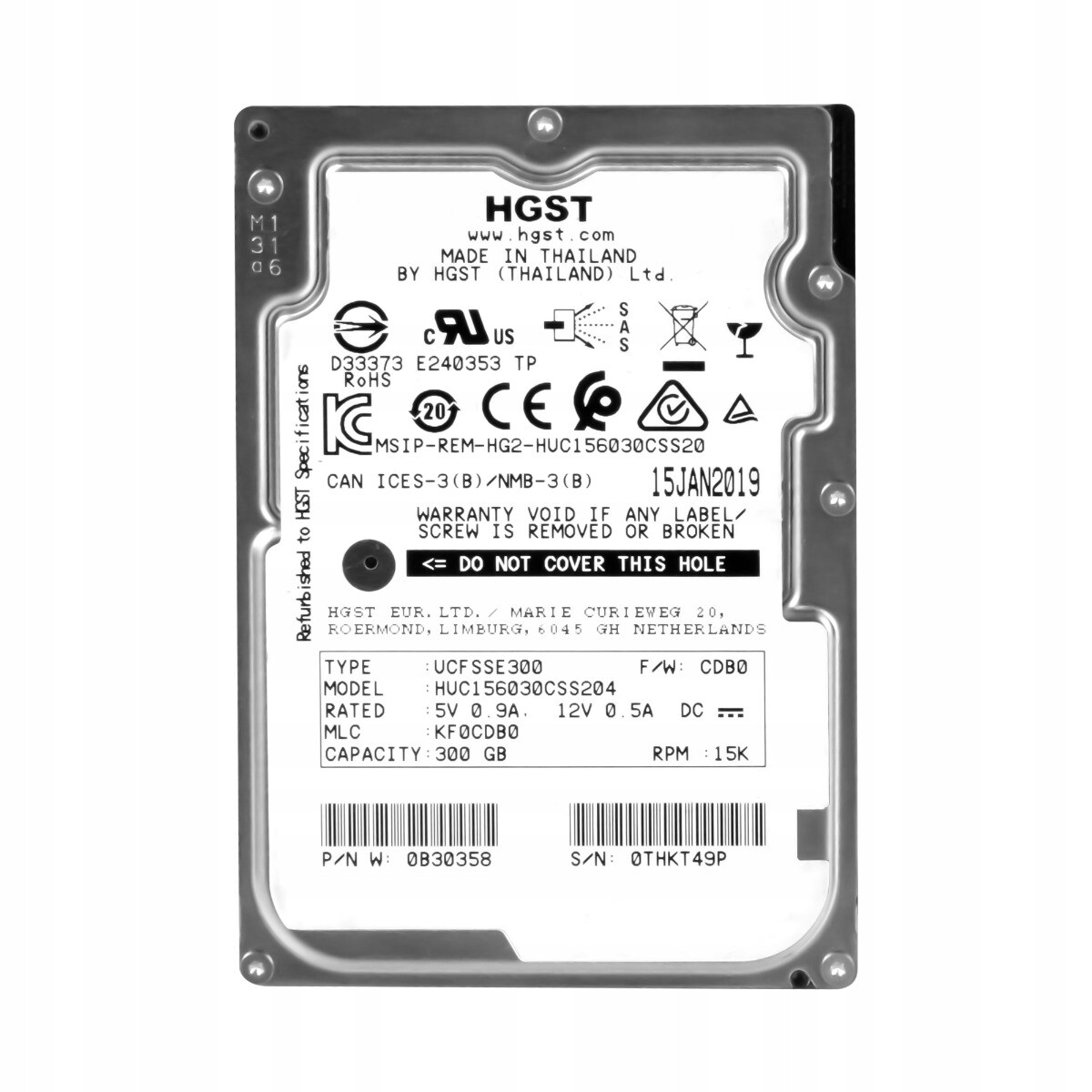 Hgst UltraStar C15K600 300GB 15K 128MB 2.5'' SAS-3 HUC156030CSS204