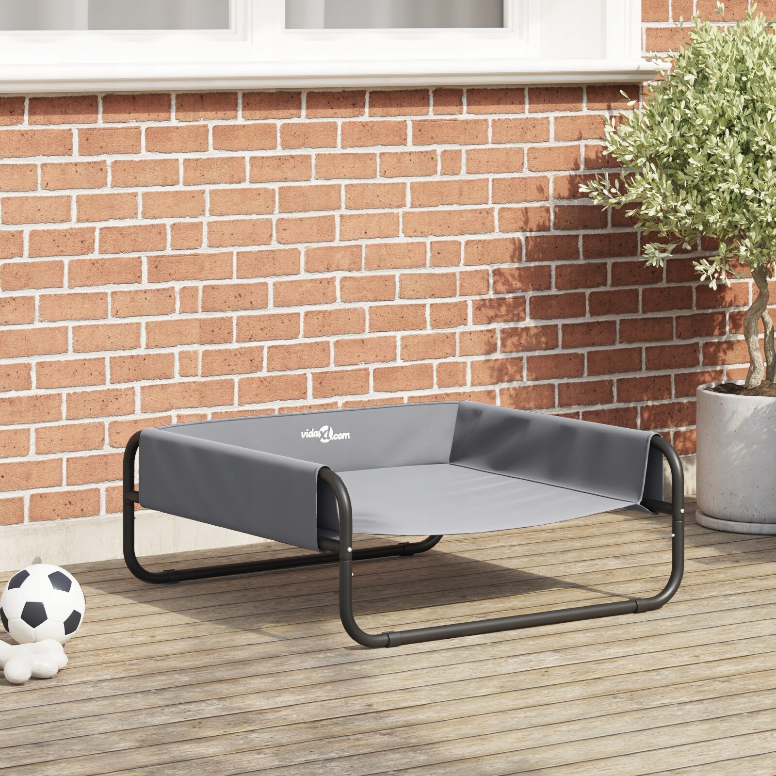 Vyvýšený pelíšek pro psa světle šedý M Oxf