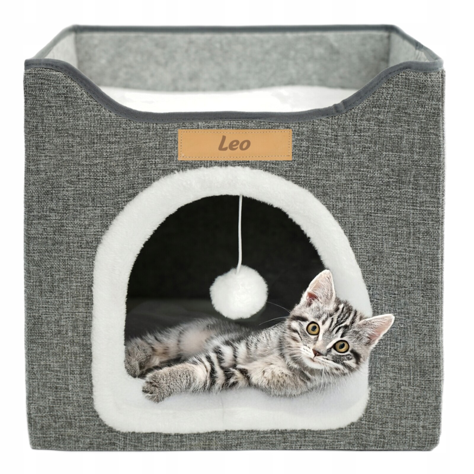 Domeček pelíšek pro kočky s gravírováním Budka potah pelíšek bouda Měkká