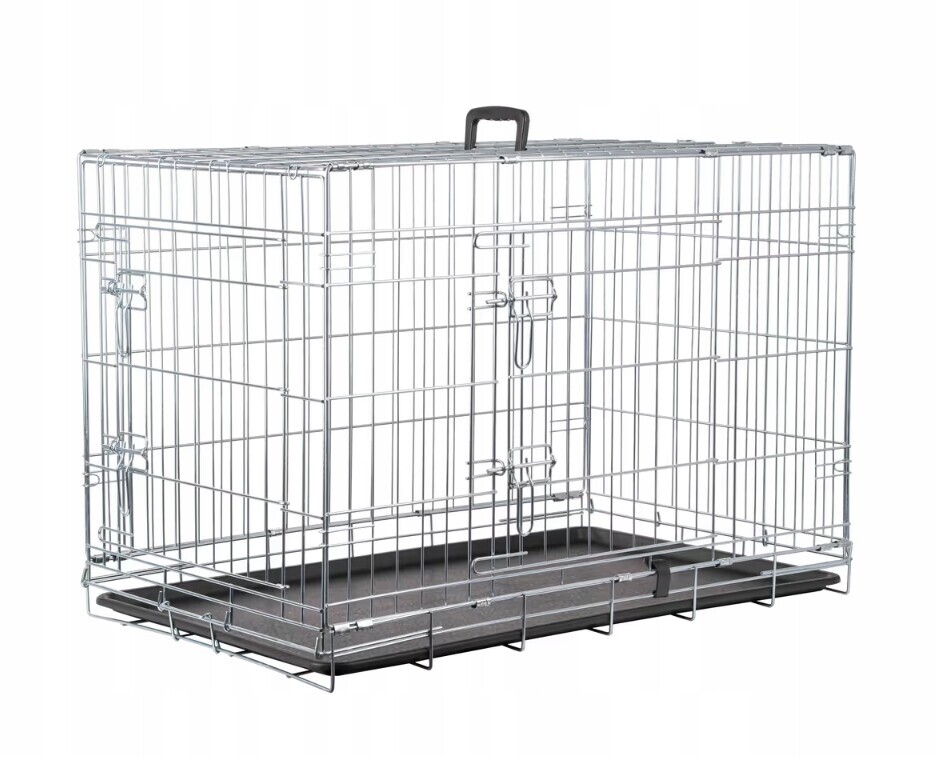 Kovová klec pro psa Flamingo Keo Silver L 57x93x62 cm