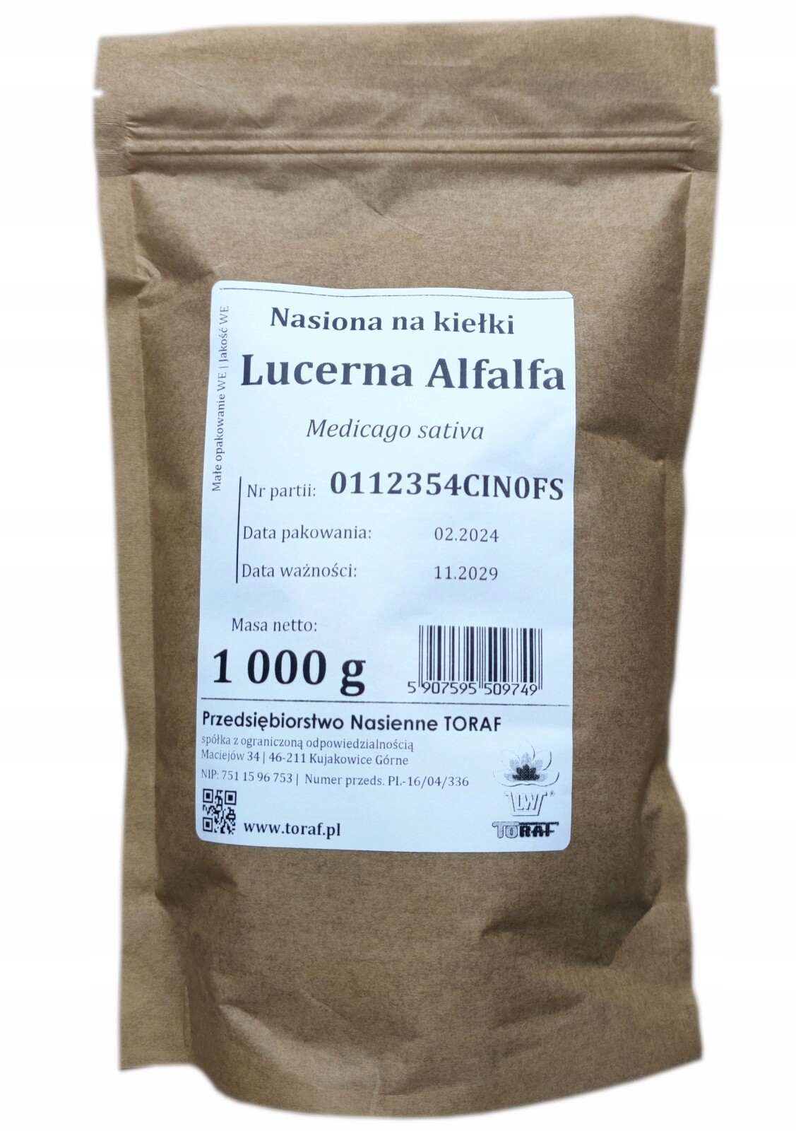 Semena na klíčky Vojtěška Toraf 1kg 1000g