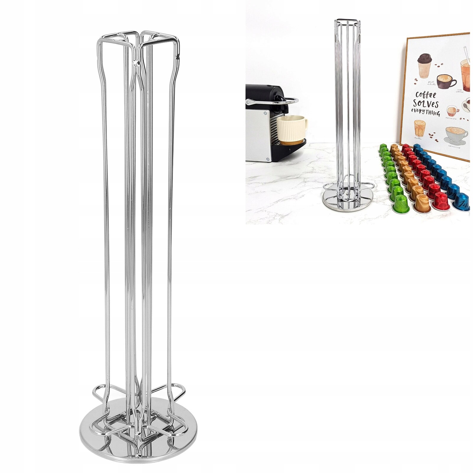 Exzact Stojan na kapsle Nespresso na kávu 40ks otočný