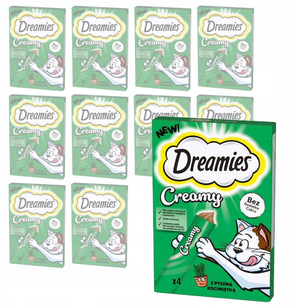 Sada Dreamies Creamy 11x40g Krémová Pamlsek pro kočky s koťátkem