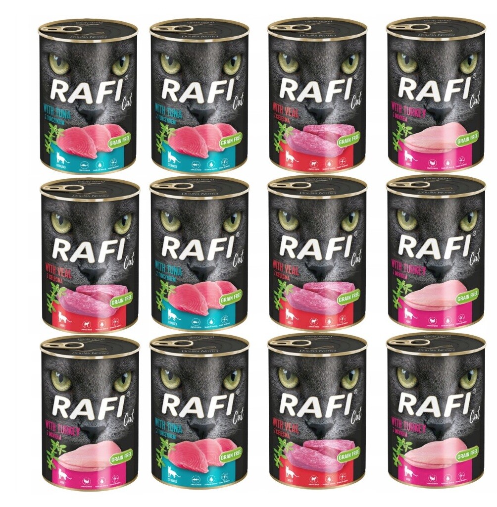 Rafi Cat Adult Mokré Krmivo Pro Kočky MIX 3 Příchutí 12x400G