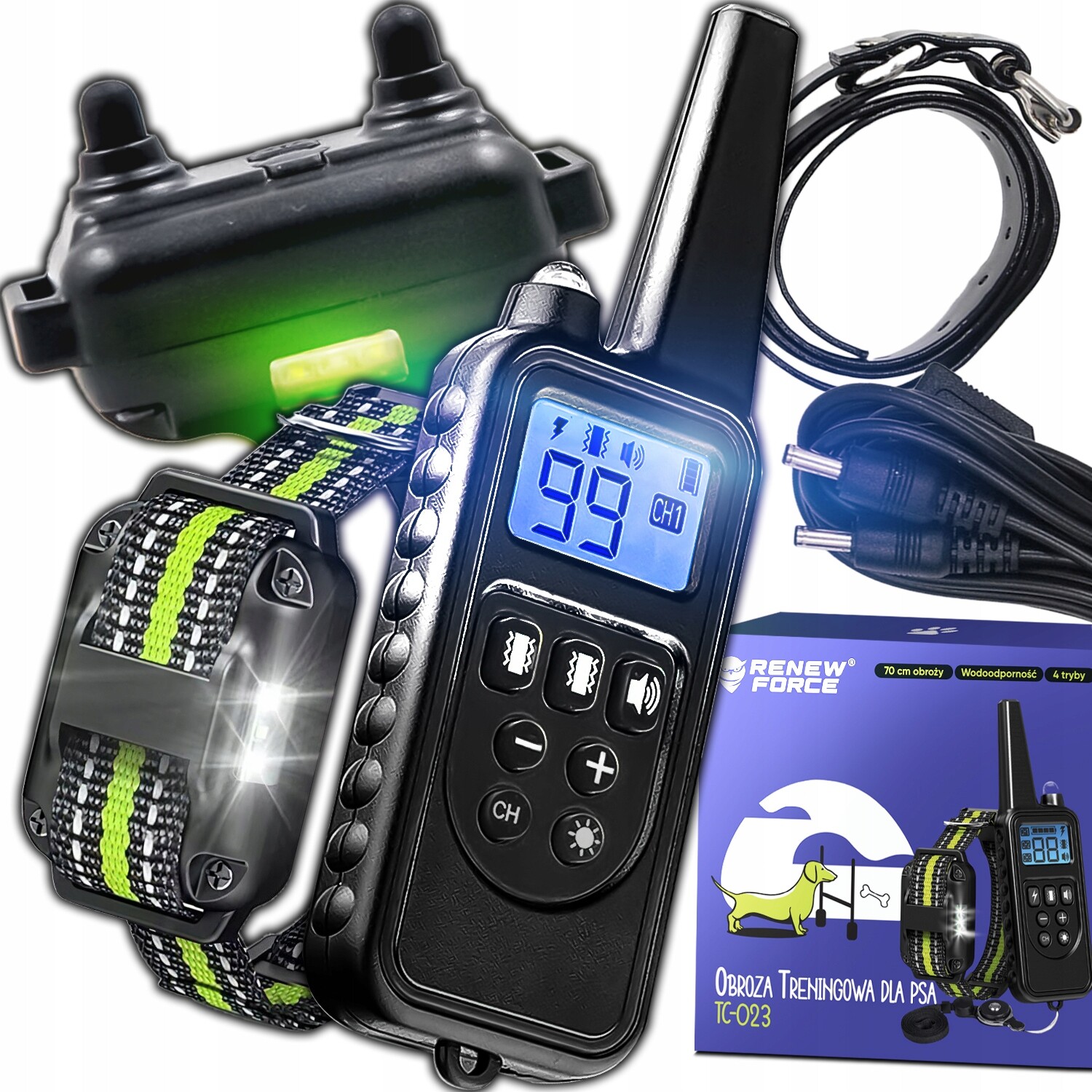 Elektrický výcvikový obojek pro psa Voděodolný Treser 800 m Pilot pro psy