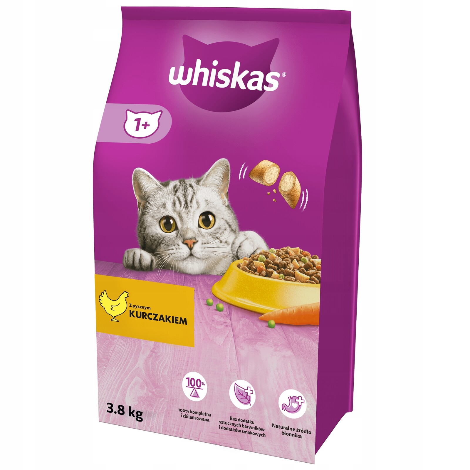 Whiskas granule kuřecí pro dospělé kočky 3,8 kg