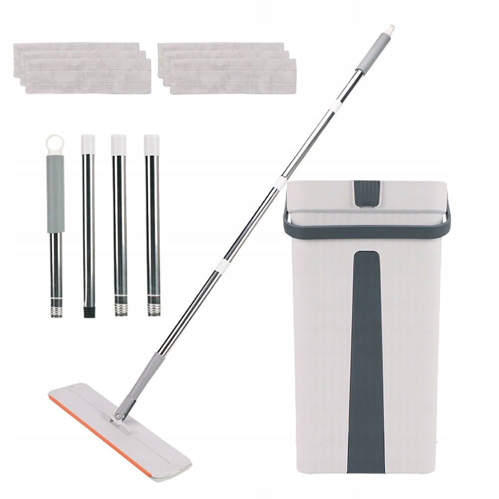 Dvoukomorový Plochý Mop 6X Mikrovlákno Dvoukomorový Kbelík