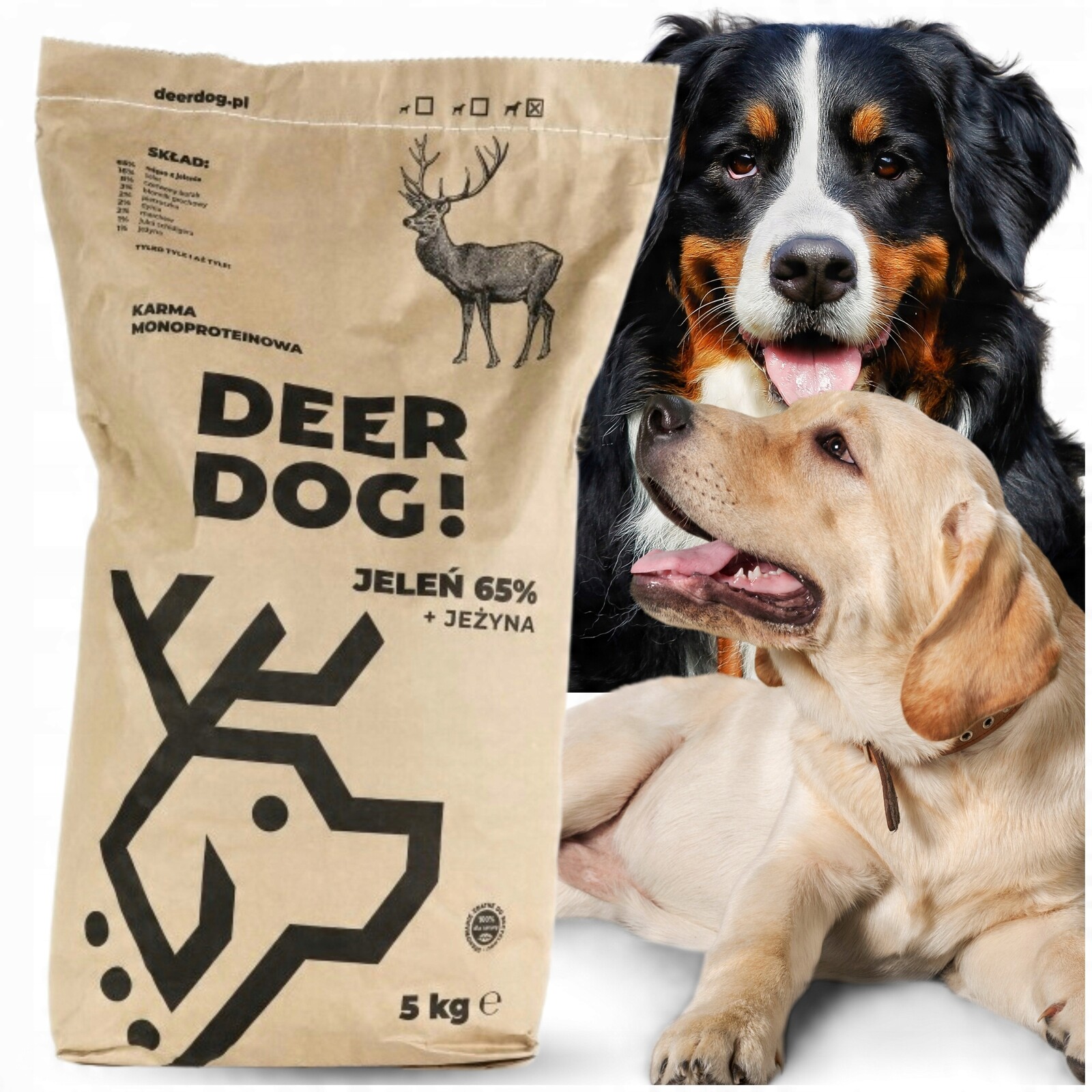 Suché Krmivo Pro Psa Deer Dog Jelen s ostružinami 5 kg velké plemeno Bezobilné
