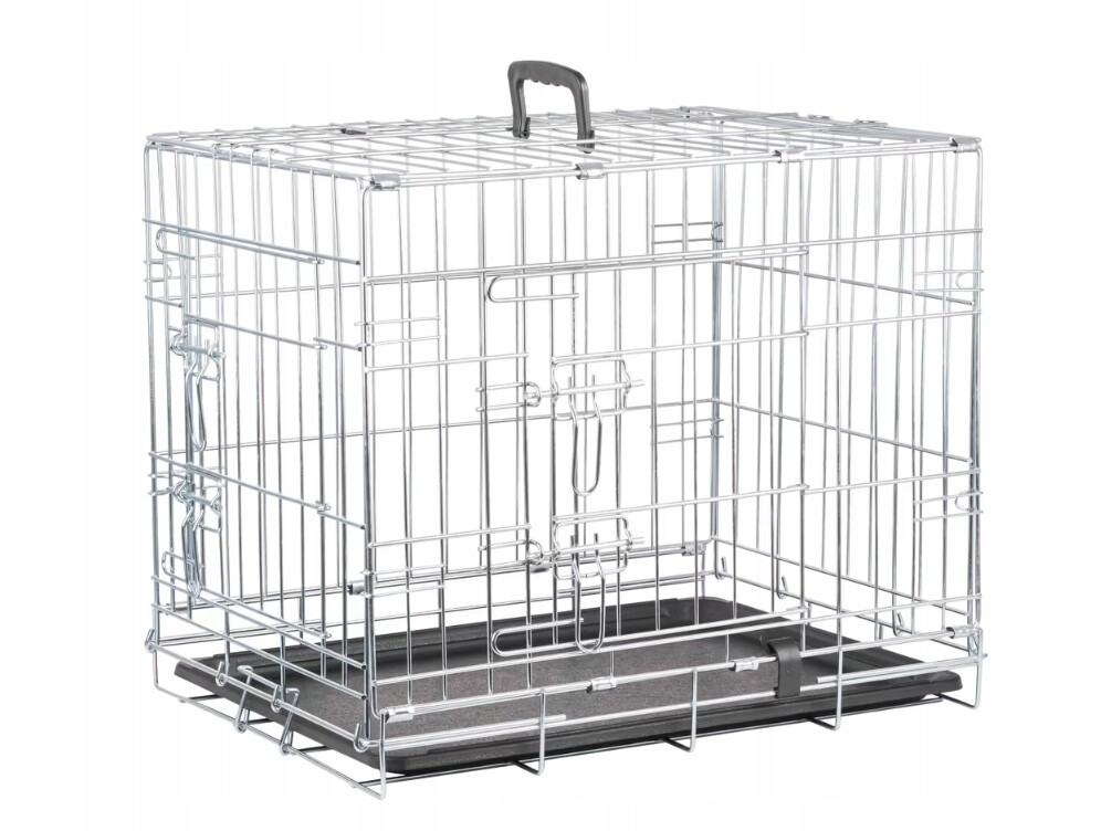 Kovová klec pro psa Flamingo Keo Silver S 43x63x49 Cm