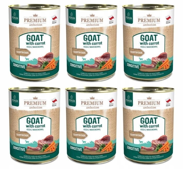 Pokusa Premium Selection krmivo pro psy Koza s mrkví 6x400g Set