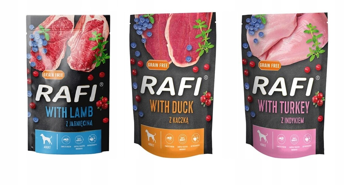 Dolina Noteci Rafi vlhké krmivo pro psy (jehněčí, kachní, krůta) 24 x 500 g