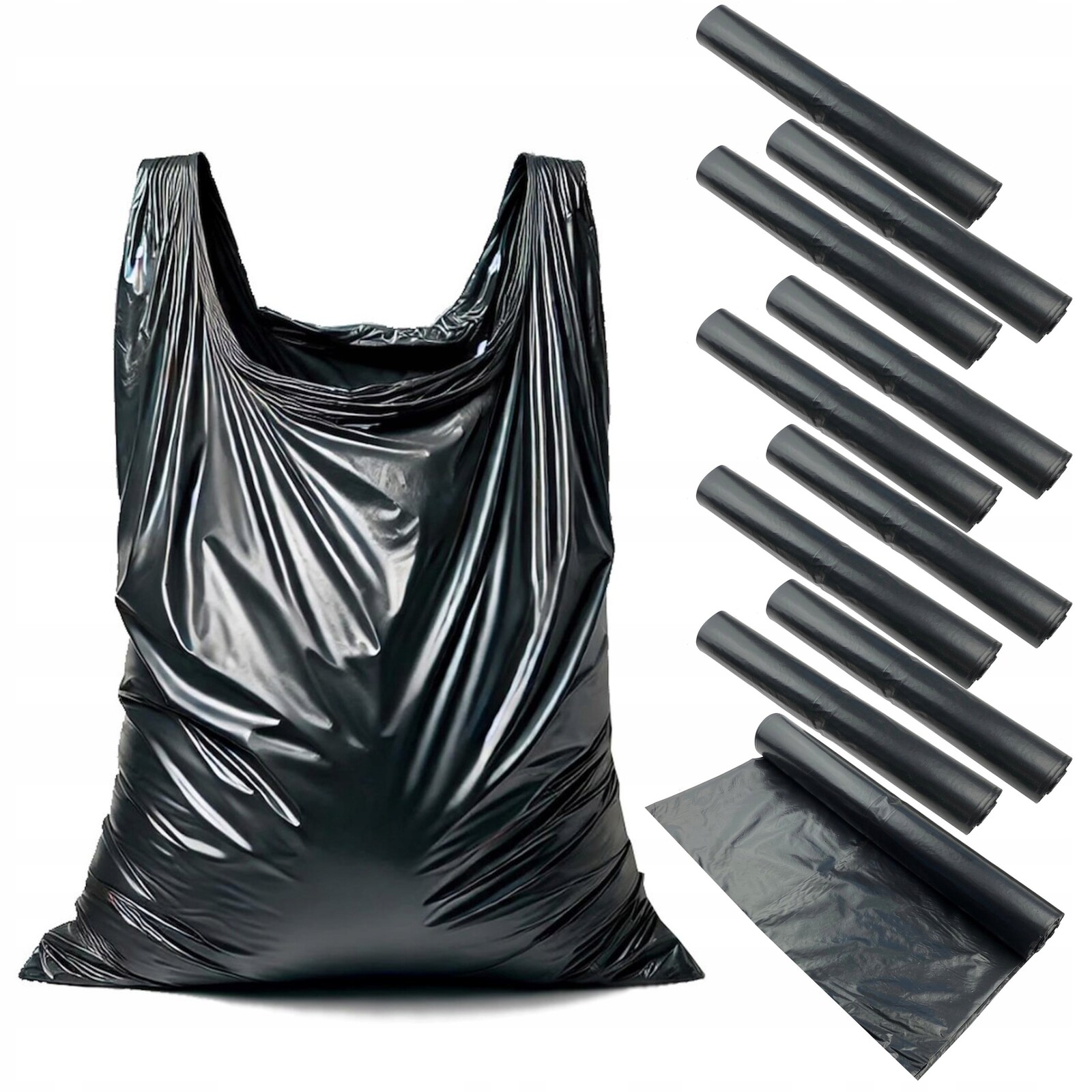 Geko Pytle Na Odpadky S Ušima Velmi Silné 160L Rolka 10 Ks Černé G71271