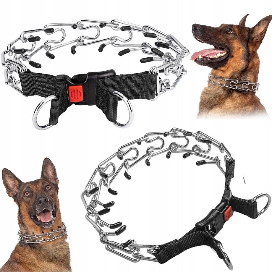 Obojek Ostnatý Obojek Kovový Pevný Pro Psa Bezpečný Zapínací 60 cm XL