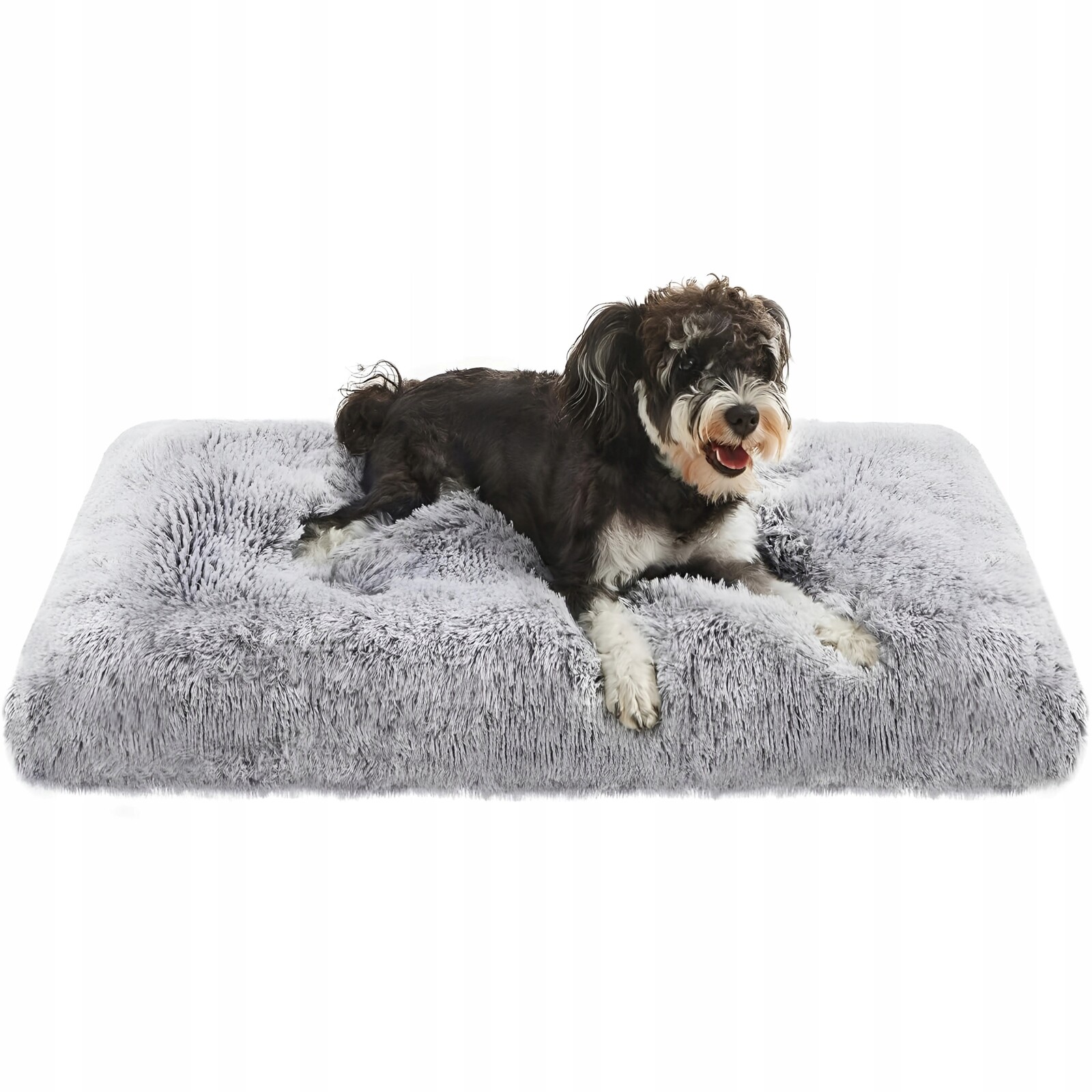 Pelíšek Pro Psa Nadýchaná Podložka 80X50 CM Přenosná Pračka Šedá