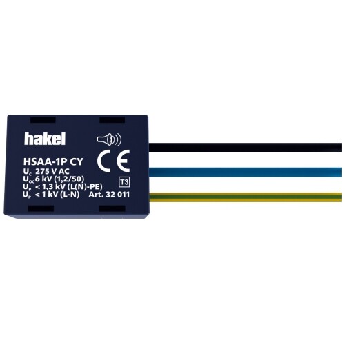 Svodič přepětí pod zásuvku Hakel HSAA-1P CY akustická signalizace