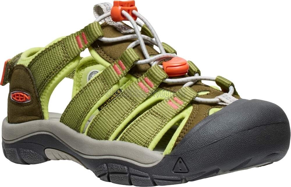 Dětské sandály Keen NEWPORT BOUNDLESS YOUTH dark olive/scarlet ibis Velikost: 32-33