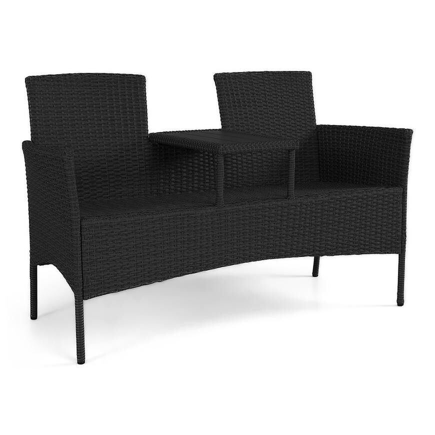 Lavice technorattan Hugo černý