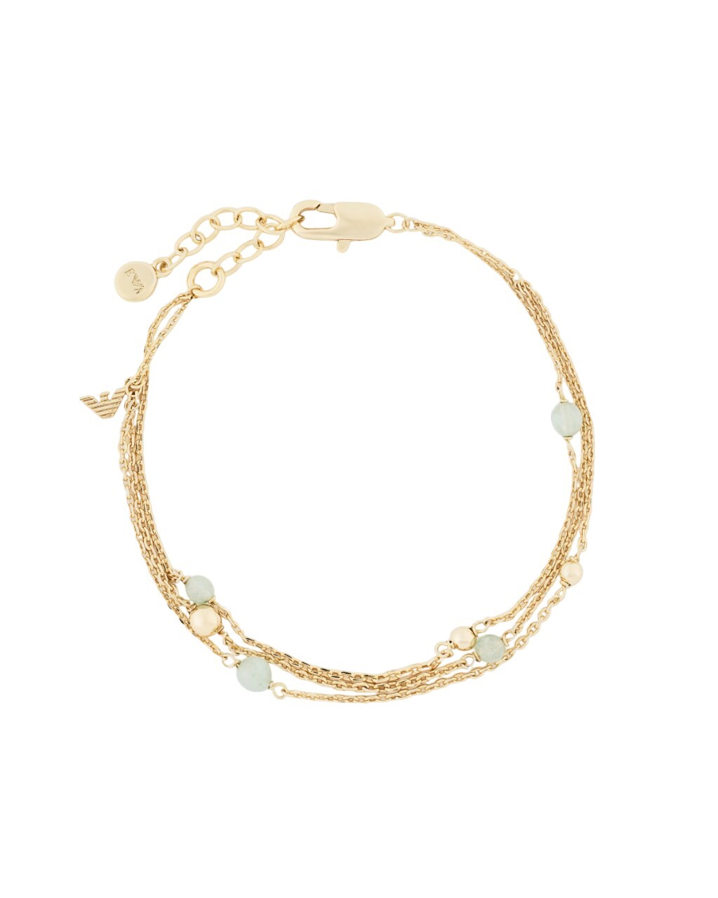 Emporio Armani Trojitý pozlacený náramek s aventurinem EGS3226710