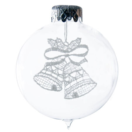 Vánoční baňka průhledná zvonky