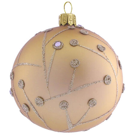 Zlatohnědá koule s platinovými větvičkami