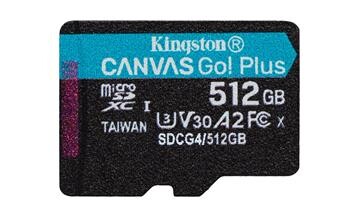 Kingston paměťová karta 512GB microSDXC Canvas Go Plus Gen4 A2 U3 V30 Card