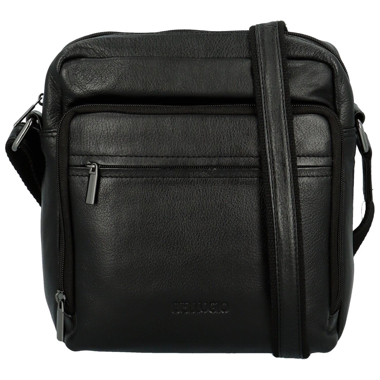 Pánská kožená crossbody taška černá - Bellugio Dagoma černá
