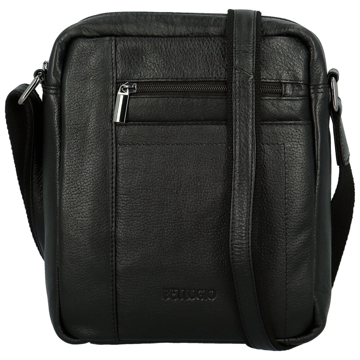 Pánská kožená crossbody taška černá - Bellugio Donis černá
