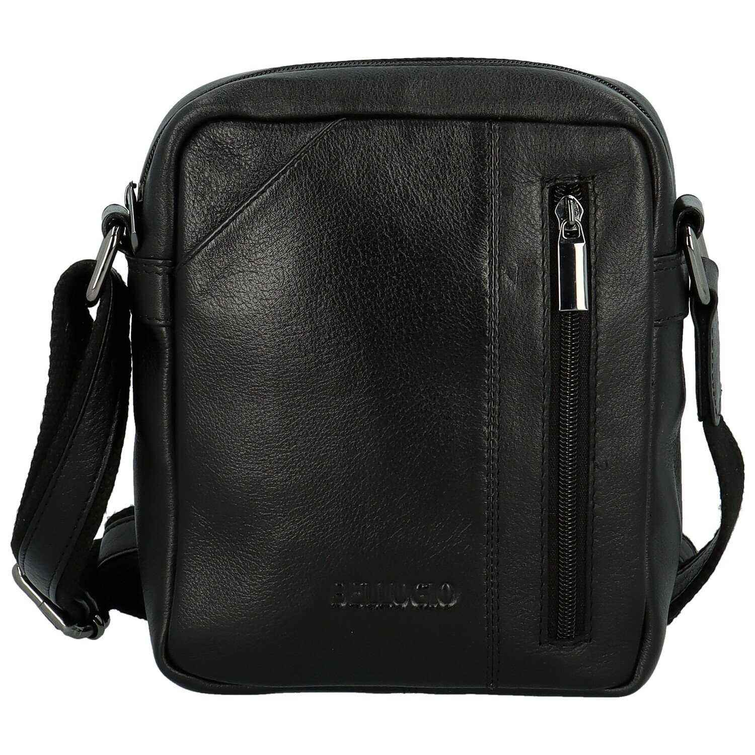 Pánská kožená crossbody taška černá - Bellugio Pedro černá