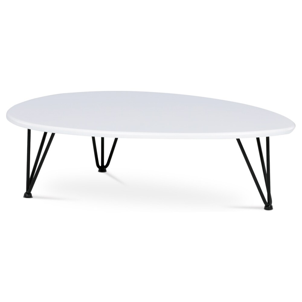 Konferenční stůl SELMARIS, bílý mat, černý kov