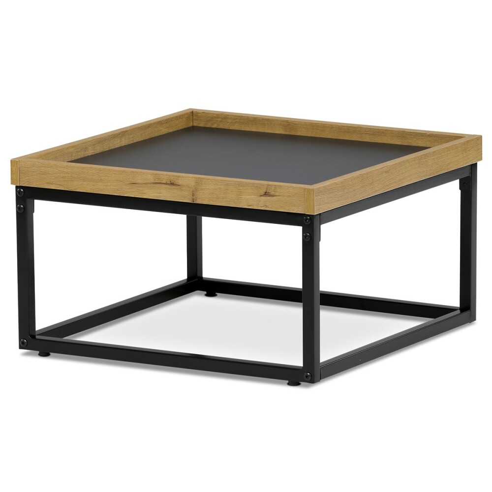 Konferenční stolek GARLEMXER II, 53x53, divoký dub, černý kov