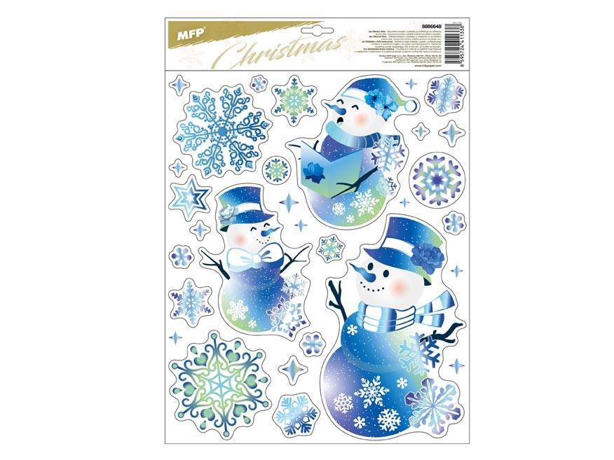 MFP 8886648 Okenní fólie vánoce glitr VA031 30x42cm