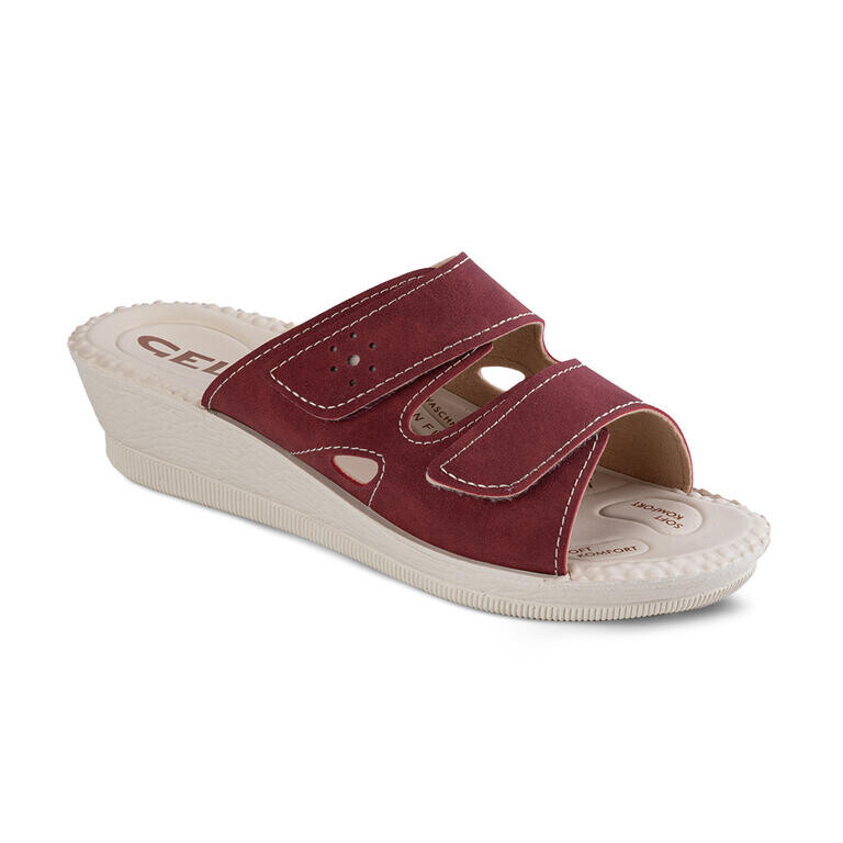 Dámské pantofle na klínku červené vel. 37