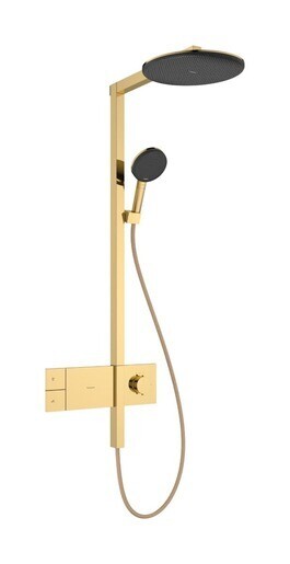 Sprchový systém Hansgrohe Raindance Alive S s termostatickou baterií leštěný vzhled zlata 24583990