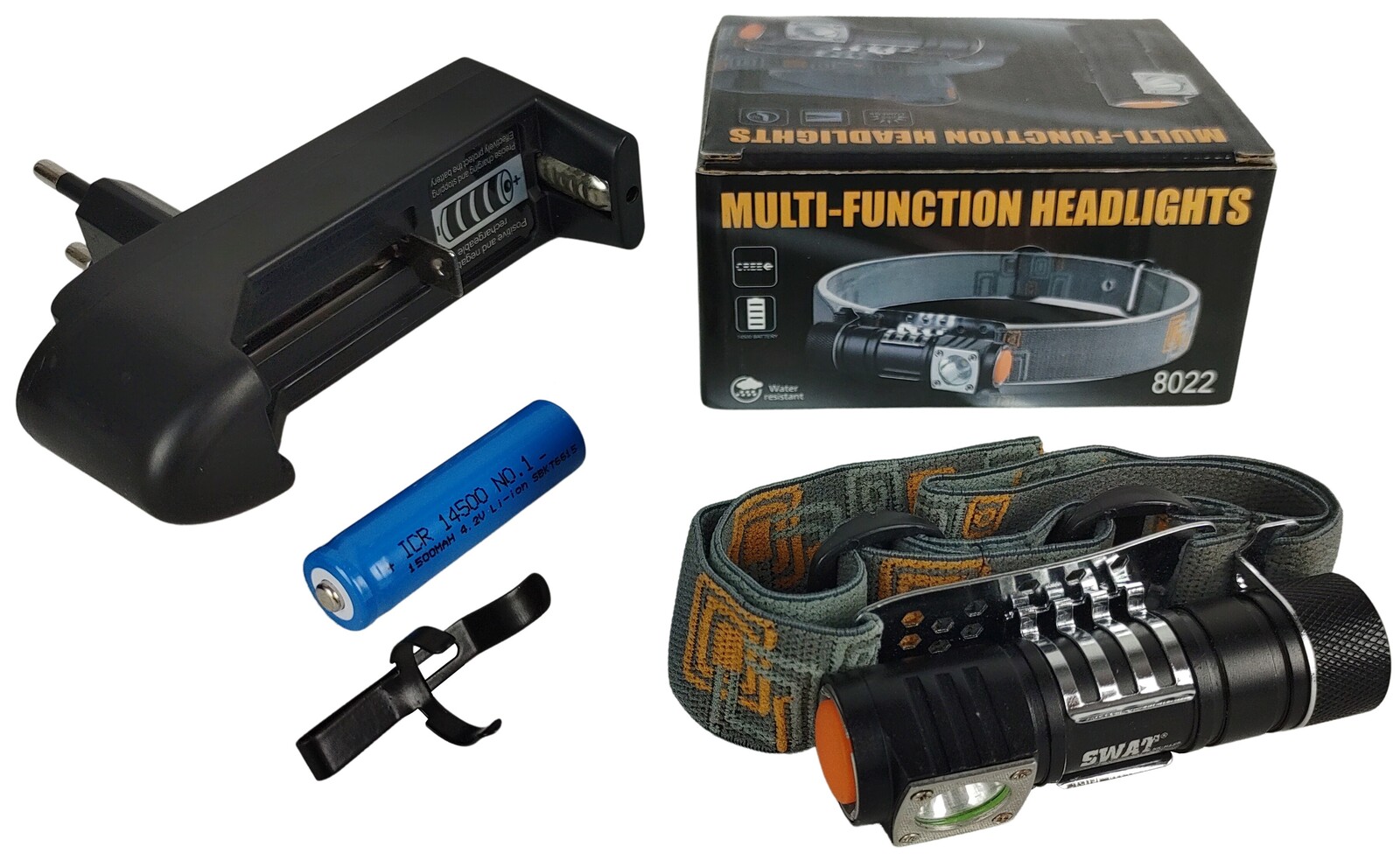 Čelovka LED Cree svítilna s nabíječkou HT-3413