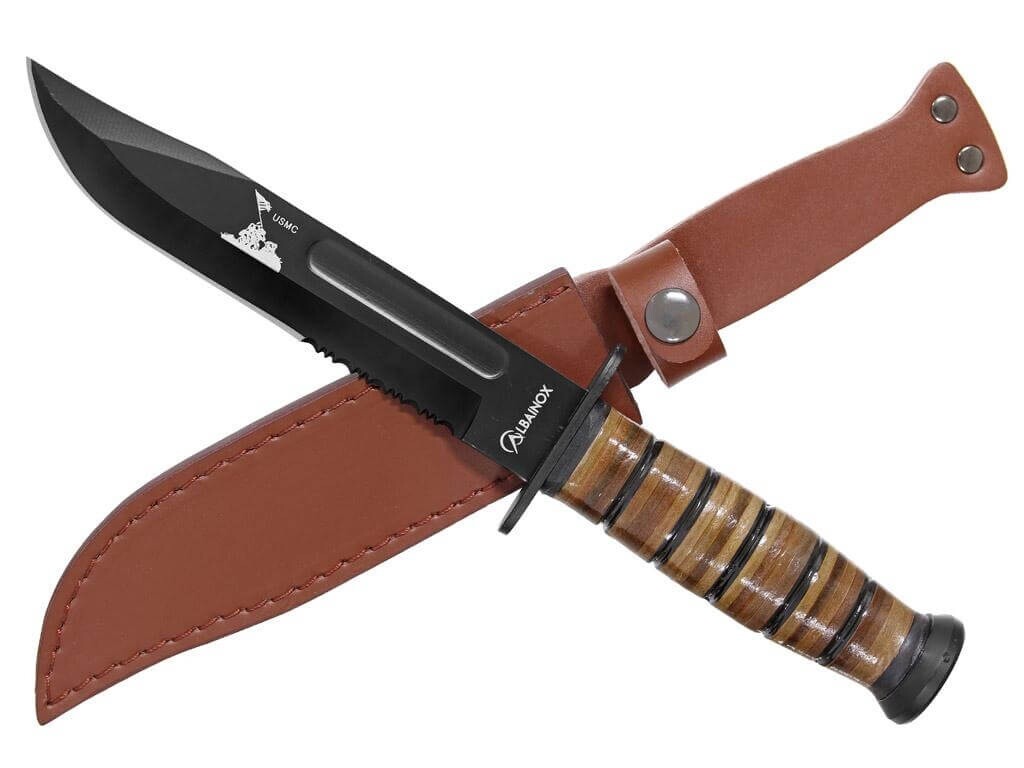 Nůž USMC s koženým pouzdrem Albainox 31762