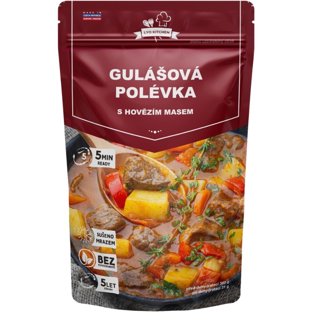 Gulášová polévka s masem - FDC mrazem sušené Lyo
