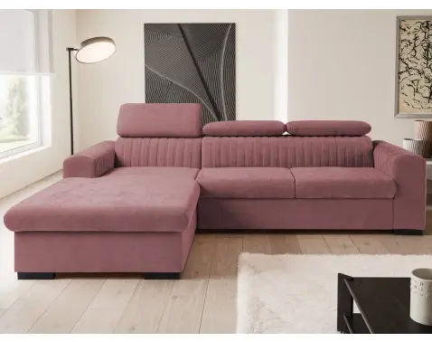Rohová sedačka Sansa, starorůžová látka, levý roh