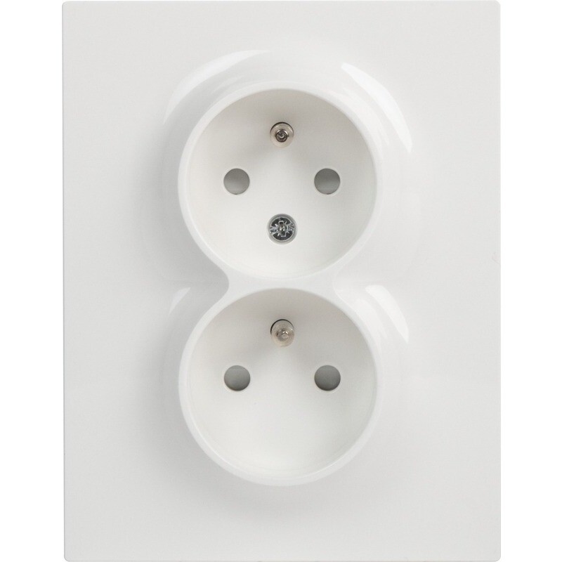 Zásuvka 230 V dvojnásobná TEM Logiq bílá 10 ks/bal.