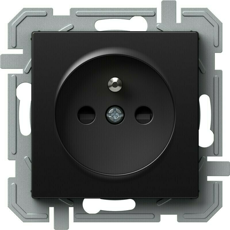 Zásuvka 230 V jednonásobná TEM Logiq černá 10 ks/bal.