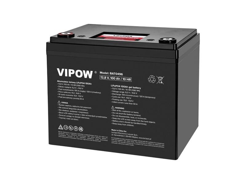 Baterie LiFePO4 12,8V 100Ah VIPOW BAT0496 s BMS