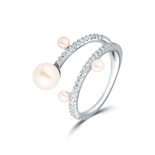 Prsten se syntetickou perlou 125-500-G402 51