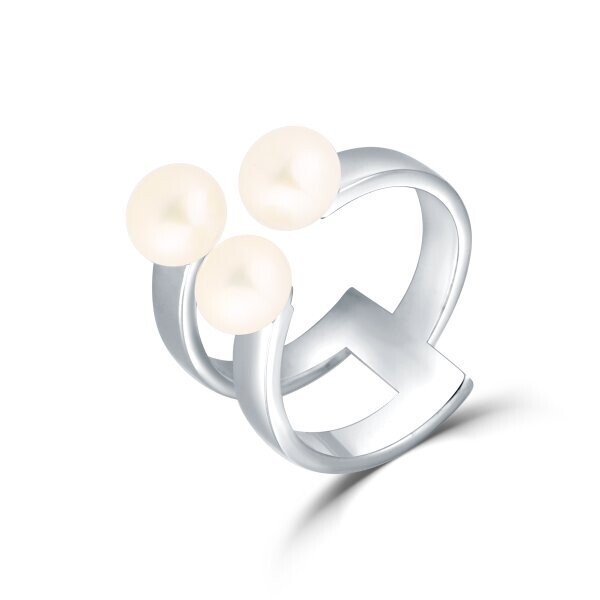 Prsten se syntetickou perlou 125-500-G269 58