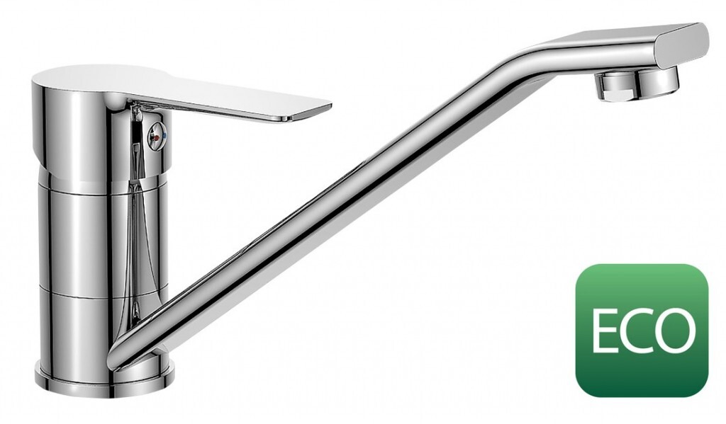 Bruckner BARON ECO 3,8 l/min, stojánková dřezová baterie, 186, otočné ramínko, chrom 612.050.11