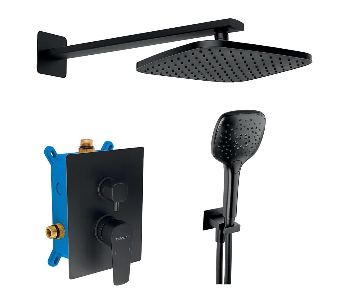 Novaservis Novaservis - Sprchová sada s podomítkovou baterií METALIA ECO matná černá