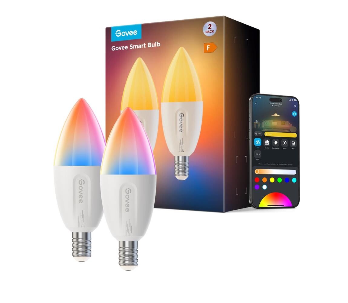 Govee SADA 2x LED RGBWW Stmívatelná žárovka E14/5W/230V 2700-6500K Wi-Fi - Govee