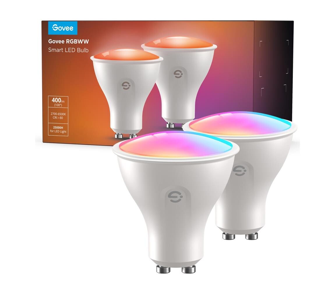 Govee SADA 2x LED RGBWW Stmívatelná žárovka GU10/4,8W/230V 2700-6500K Wi-Fi - Govee
