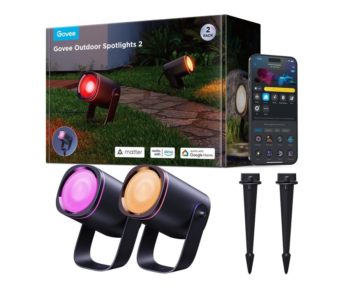 Govee Govee - LED RGBWW Stmívatelný reflektor LED/12W/230V IP67 2700-6500K Wi-Fi