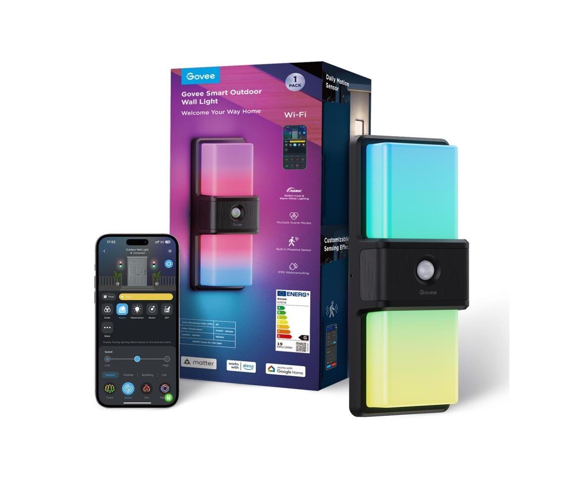 Govee Govee - LED RGBIC Stm. venkovní svítidlo LED/230V IP65 2700-6500K Wi-Fi